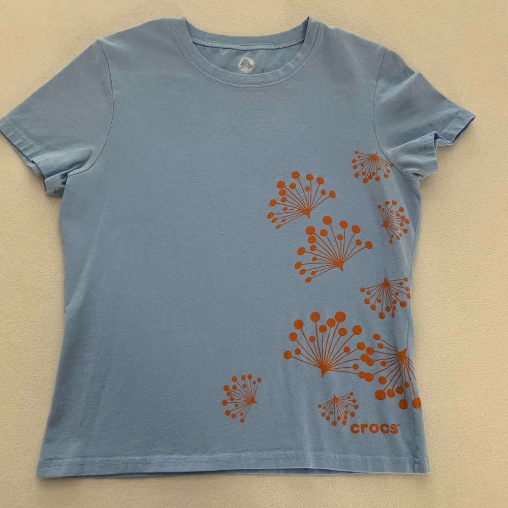 Crocs Brand Cute Light Blue T-shirt L Large